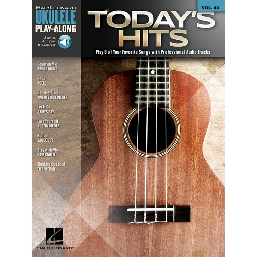 Todays Hits Ukulele Playalong V40 Book/Online Audio (Softcover Book/Online Audio)