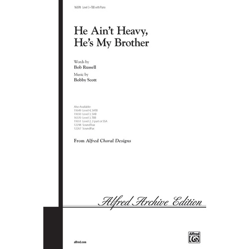 He Aint Heavy Hes My Brother TBB Arr Althouse