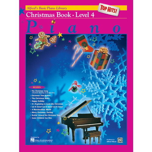 Alfred's Basic Piano Library - Top Hits Christmas Book Level 4