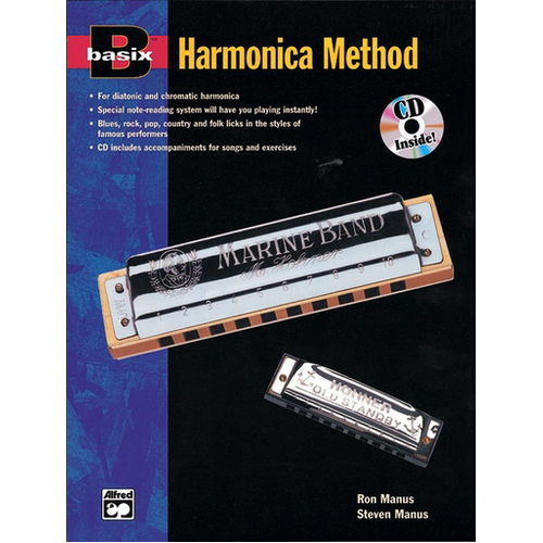 Basix Harmonica Method Book/ECD - 80 Pages of Sheet Music and Listening Suggestions for Chromatic and Diatonic Harmonica