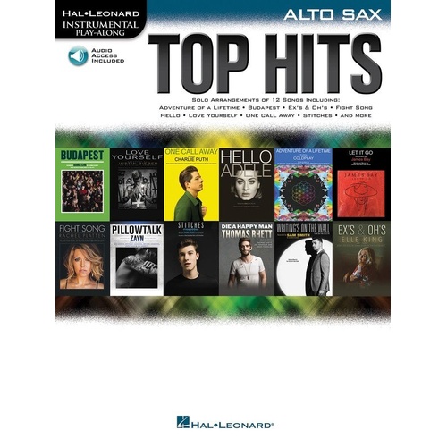Top Hits Alto Saxophone Instrumental Play-Along Book