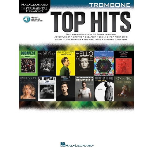 Top Hits Trombone Book with Audio Access