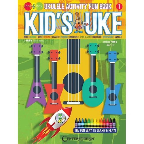 Kids Ukulele Activity Fun Book - Kev's Learn & Play Series, 36 Pages, Centerstream Publications