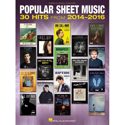 Popular Sheet Music 30 Hits 2014-16 PVG (Softcover Book)
