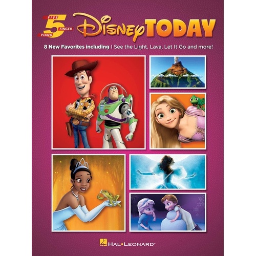Disney Today Five Finger Piano Songbook for Beginners - 32 Pages, Includes 8 Disney Favorites