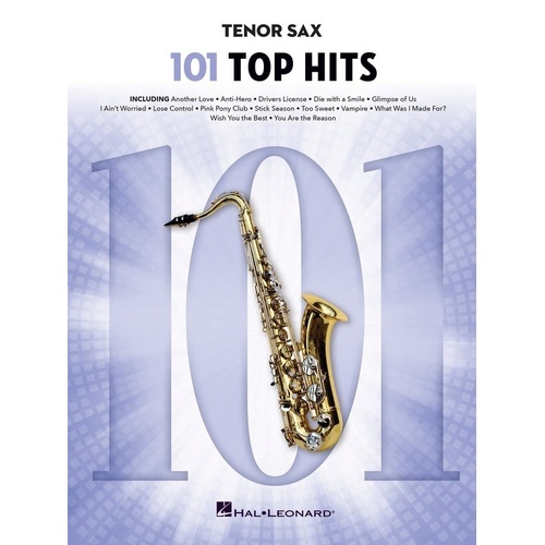 101 Top Hits for Tenor Sax - Woodwind Songbook by Hal Leonard, 176 Pages, Easy Arrangements for Beginner & Intermediate Players