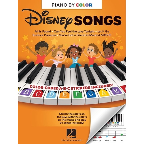 Piano-by-Color - Disney Songs Songbook for Beginners