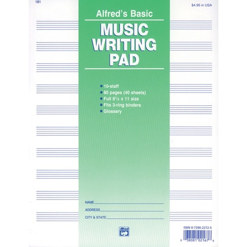 Manuscript Pad 10 Stave