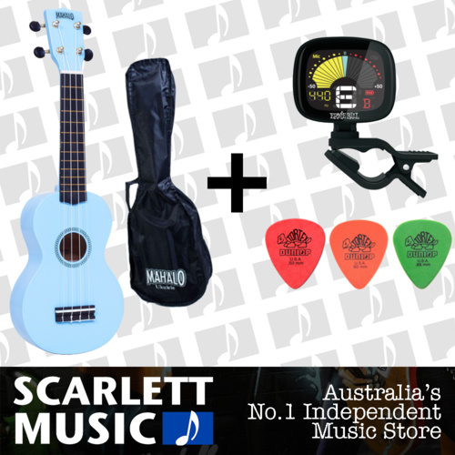 MAHALO Light Blue Soprano Uke Ukulele MR1-LBU - w/FREE Gigbag.