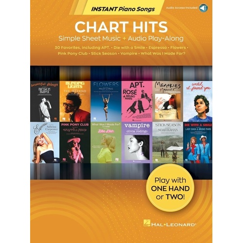 Chart Hits Instant Piano Songs Book by Hal Leonard