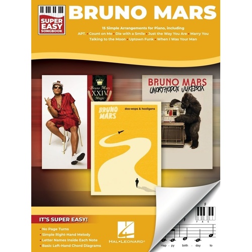 Bruno Mars Super Easy Songbook for Piano and Keyboard