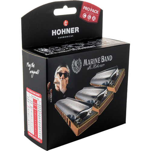 Hohner Marine Band Harmonica Pro Pack - 3-Piece Set in Keys C, G, A