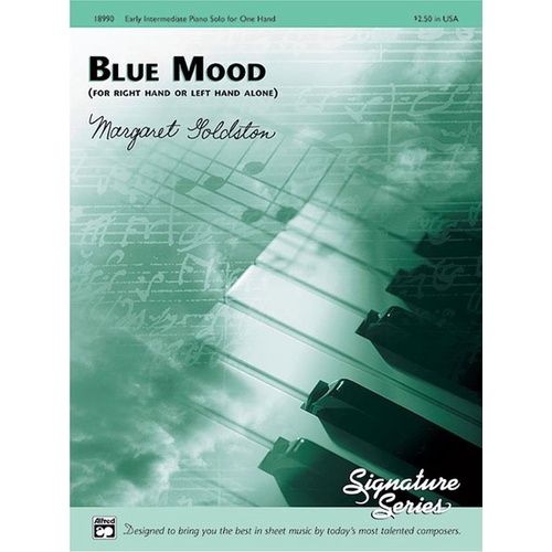 Blue Mood Piano Sheet Music for Right or Left Hand Only