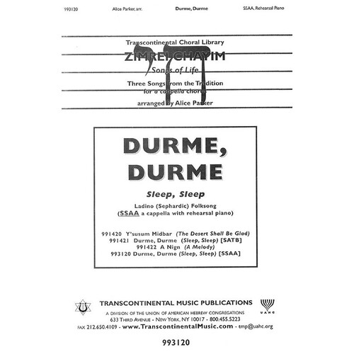 Durme Durme (Sleep Sleep) SSAA (Octavo)