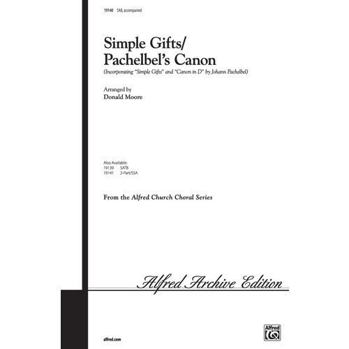 Simple Gifts/Pachelbel's Canon Level 2 SAB Piano Sheet Music