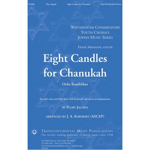 Eight Candles For Hanukah SSA (Octavo)