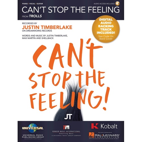 Cant Stop The Feeling PVG Ss/Online Audio (Sheet Music/OL Audio)