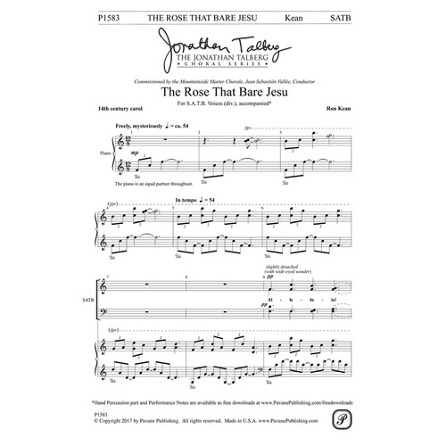 Rose That Bare Jesu SATB Divisi (Octavo)
