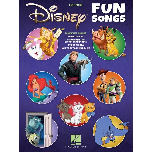 Disney Fun Songs Easy Piano by Hal Leonard - 136 Pages, Arranged for Beginners