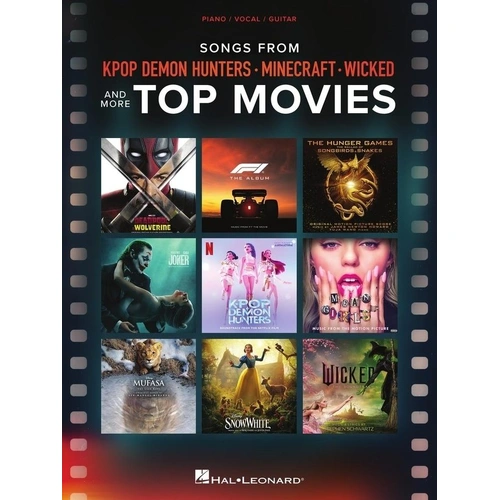 Songs from Kpop Demon Hunters, Minecraft, Wicked - Piano, Vocal & Guitar Songbook by Hal Leonard, 128 Pages