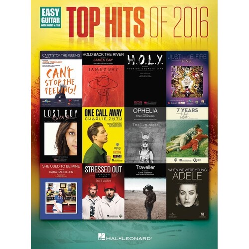 Top Hits Of 2016 Easy Guitar Notes and TAB (Softcover Book)