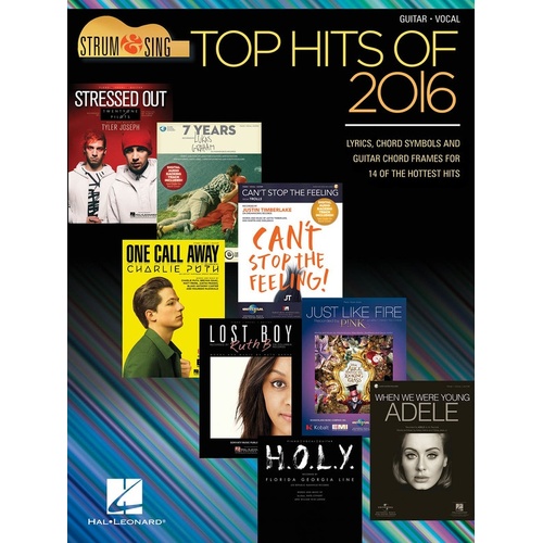 Top Hits Of 2016 Strum and Sing Guitar (Softcover Book)