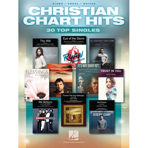Christian Chart Hits Piano, Voice, Guitar Songbook by Hal Leonard - 30 Songs for Piano, Guitar & Voice, 208 Pages