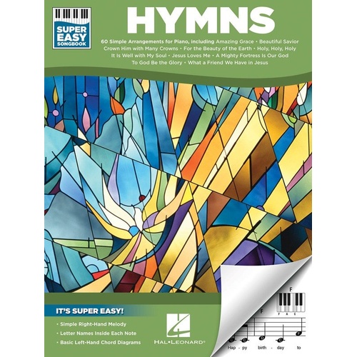 Hymns Super Easy Songbook by Hal Leonard - 60 Accessible Arrangements for Piano