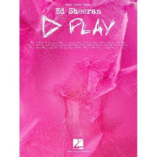 Ed Sheeran - Play PVG Songbook, 88 Pages, Hal Leonard, Guitar & Piano Arrangements