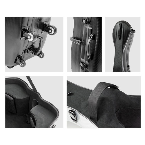 HQ Polycarbonate Double Bass Case - Brushed Black 3/4 14.5kg