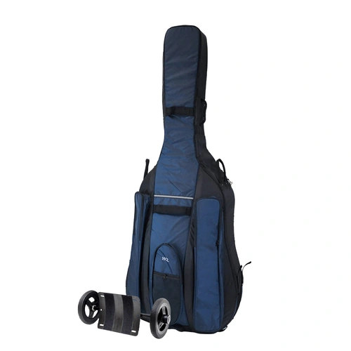 HQ Ultra-Pro Double Bass Bag with Wheel System 7/8 - Blue