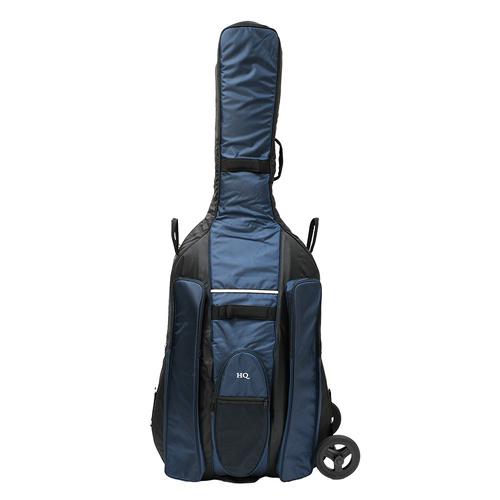 HQ Ultra-Pro Double Bass Bag with Wheel System 3/4 - Blue