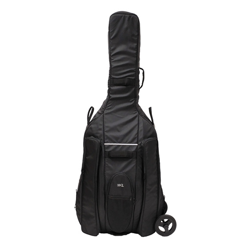 HQ Ultra-Pro Double Bass Bag with Wheel System 3/4 - Black
