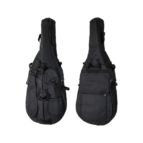 Enrico Deluxe Double Bass Bag 4/4 with 10 Handles, Padded Sleeve, Bow Pocket, Music Pocket, Velcro Endpin Straps