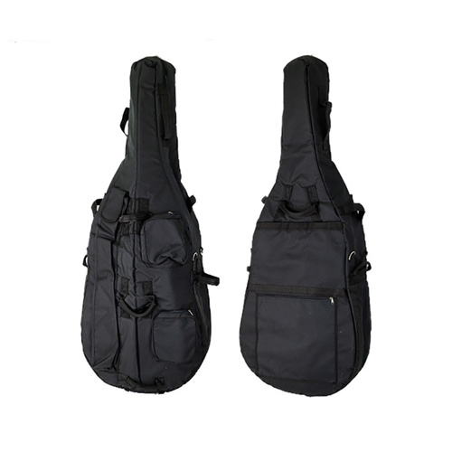 Enrico Deluxe Double Bass Bag 1/4 with 10 Handles, Bow Pocket, Padded Sleeve, Music Pocket, Velcro Endpin Straps