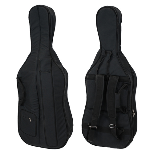 Enrico Deluxe Double Bass Bag 1/10 with 10 Handles, Bow Pocket, Music Pocket, Padded Sleeve, and Velcro Endpin Straps