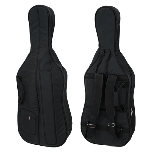 Enrico Deluxe Double Bass Bag with 10 Handles, Bow Pocket, Padded Sleeve, Music Pocket, Velcro Endpin Straps, 1/10 Size