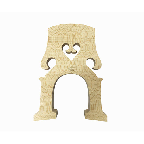 Aubert Belgian 3/4 Double Bass Bridge #21, Treated Maple, 138mm Leg Width, Standard Arch