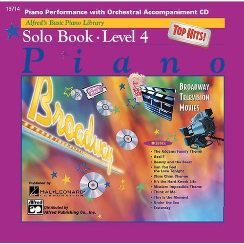 Alfred's Basic Piano Library (ABPL) Top Hits Solo Book 4 CD