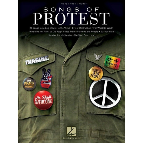 Songs of Protest PVG Songbook for Piano, Voice and Guitar - 26 Songs Including Blowin' in the Wind, Imagine, and We Shall Overcome