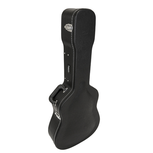 Beam Arched-Top Wooden Dreadnought Guitar Case with Plush Interior and Locking Latches