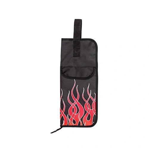 Kaces Grafix Drum Stick Caddy - Flame, Water-Resistant Nylon, Elastic Straps, Large Pocket, Heavy Duty Zippers, Carry Handle