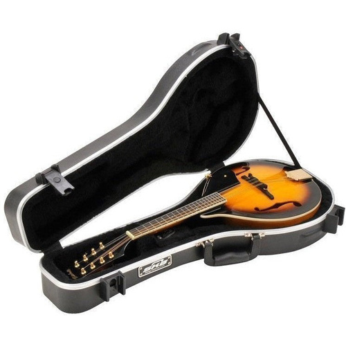 SKB A-Style Mandolin Case (SKB-80A) with EPS Foam Interior, TSA-Approved Latches, and Internal Accessory Compartment