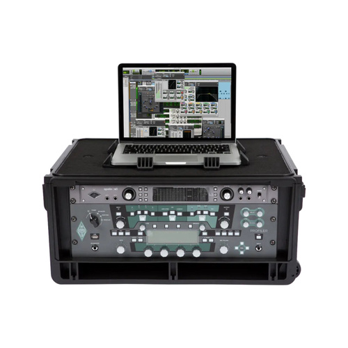 SKB 1SKB-iSF4U Laptop and 4U Rack Case with Wheels, Waterproof, Adjustable Work Surface, TSA Approved Locking Latches