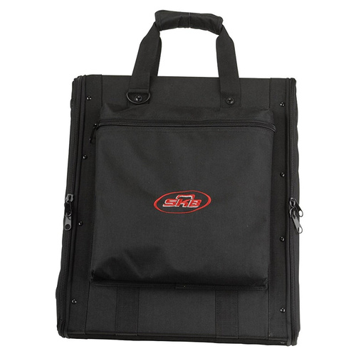 SKB 1U Soft Rack Case for Wireless Microphone Systems, 600 Denier Nylon, Adjustable Strap, Padded Lid, Exterior Pouch, 14.5" Depth