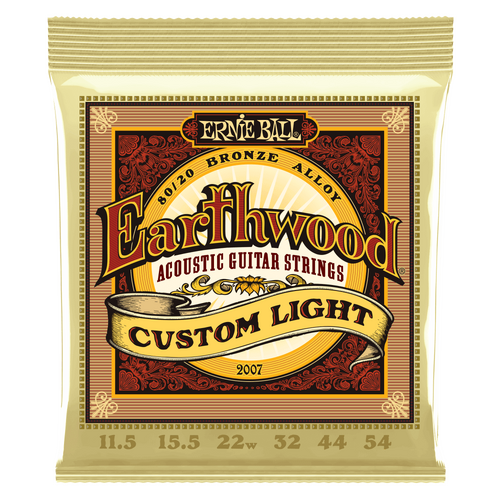 Ernie Ball Earthwood Custom Light 80/20 Bronze Acoustic Guitar Strings 11.5-54