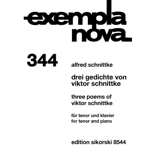 Three Poems Of Viktor Schnittke Ten/Piano (Softcover Book)