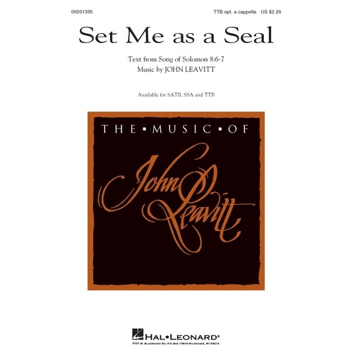 Set Me As A Seal TTB Opt A Cappella (Octavo)