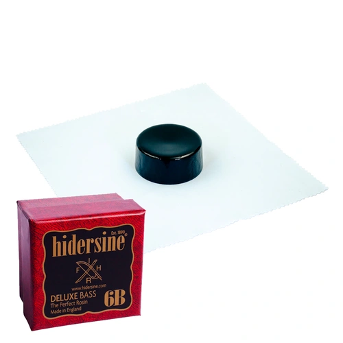 Hidersine All Weather Deluxe Double Bass Rosin 6B - Large Black Rosin on Cloth