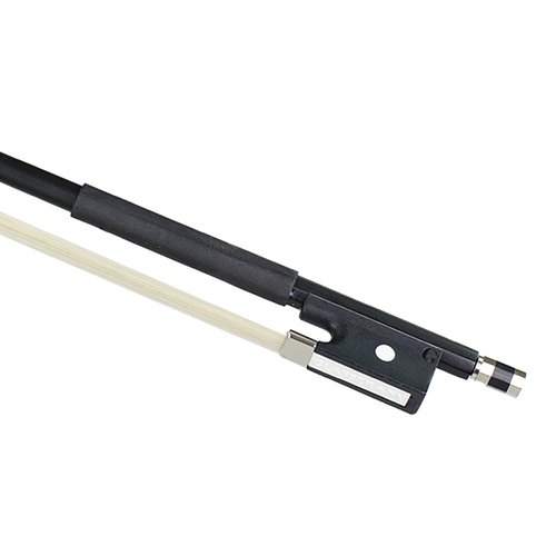 Glasser Student Violin Bow with Horsehair 1/32 - Fiberglass, Satin Black Finish, Leatherette Grip